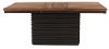 Contemporary Dark Brown and Walnut Dining Room Table - Draven