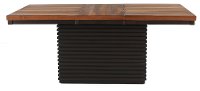 Contemporary Dark Brown and Walnut Dining Room Table - Draven
