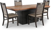 Contemporary Dark Brown 5 Piece Dining Room Set - Draven