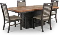 Draven Dark Brown 5 Piece Dining Room Set