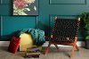 100428 Black Woven Leather Lounge Chair - Balka