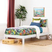 12473 Twin White Platform Bed- Vito
