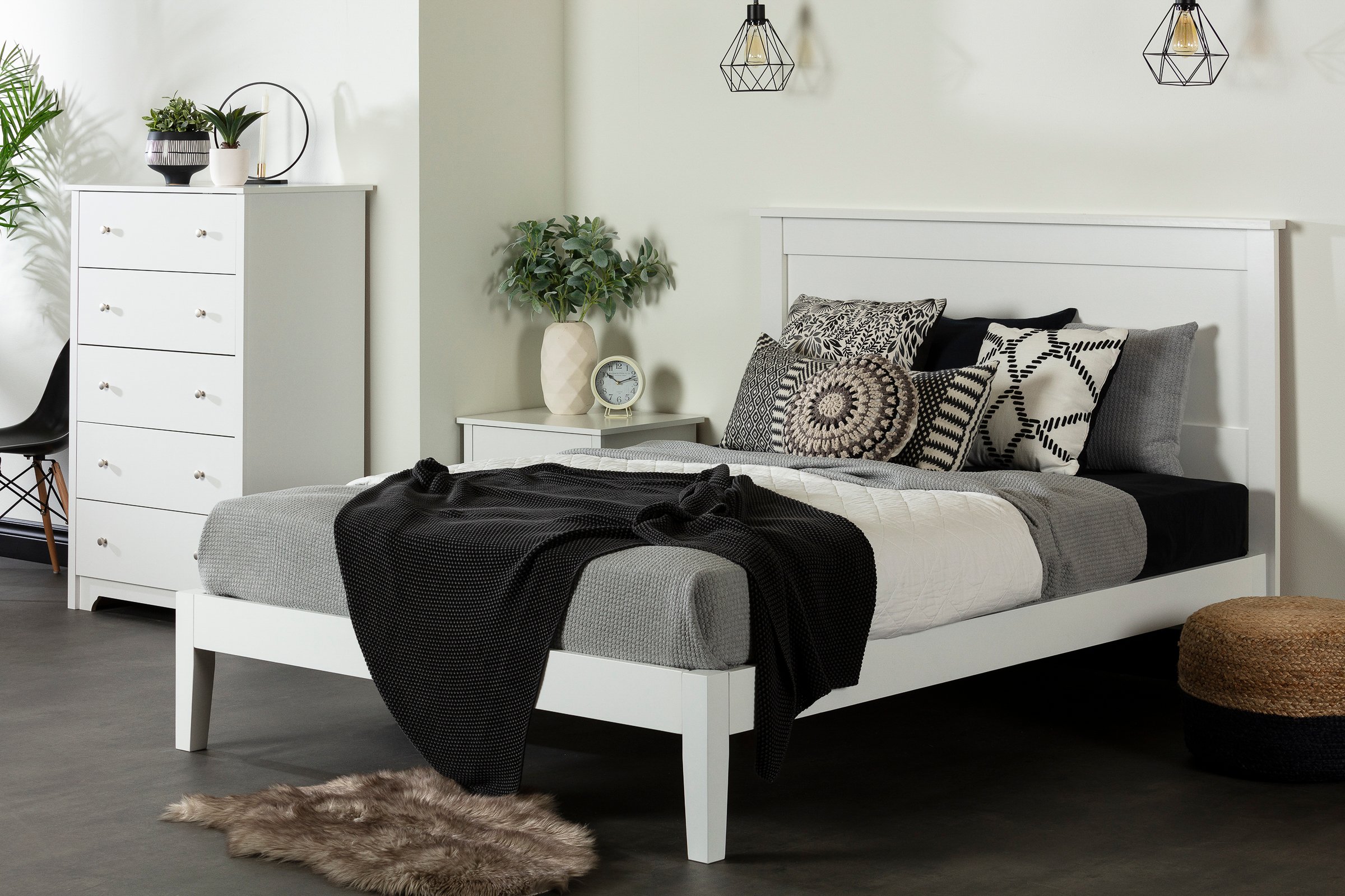 12474 Full White Platform Bed- Vito-4