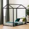 12513 Sweedi Twin Black Wooden House Bed