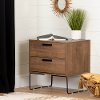 12667 Medium Brown Wood 2 Drawer Nightstand- Slendel