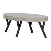 12668 Concrete and Black Coffee Table - City Life