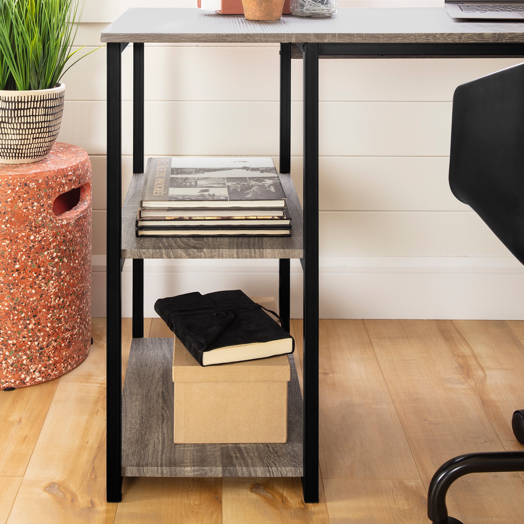 12799 Evane Oak Camel L-Shaped Desk-3