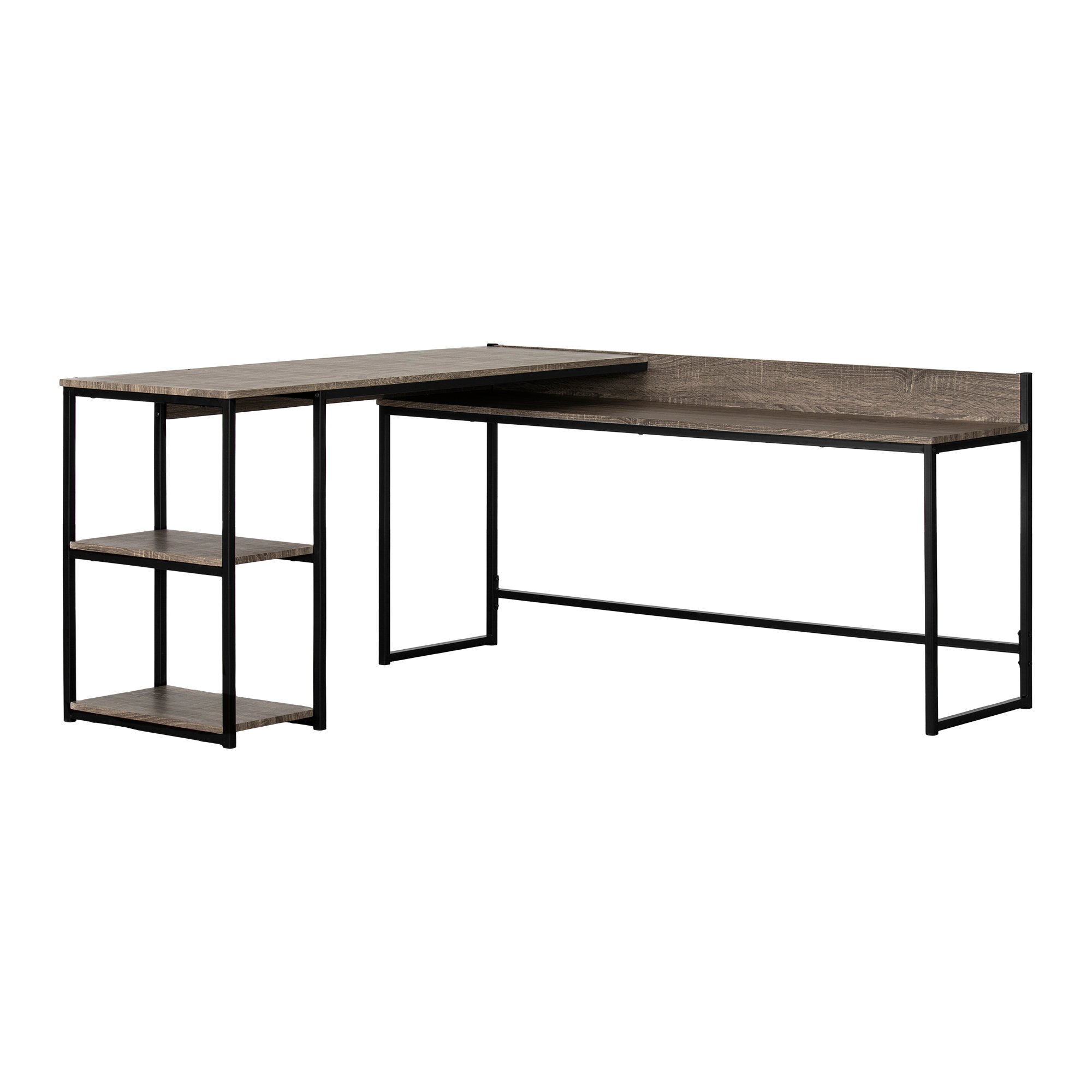 12799 Evane Oak Camel L-Shaped Desk-5