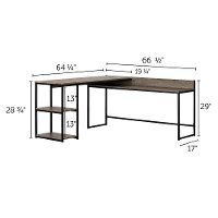 12799 Oak Camel L-Shaped Desk - Evane-8