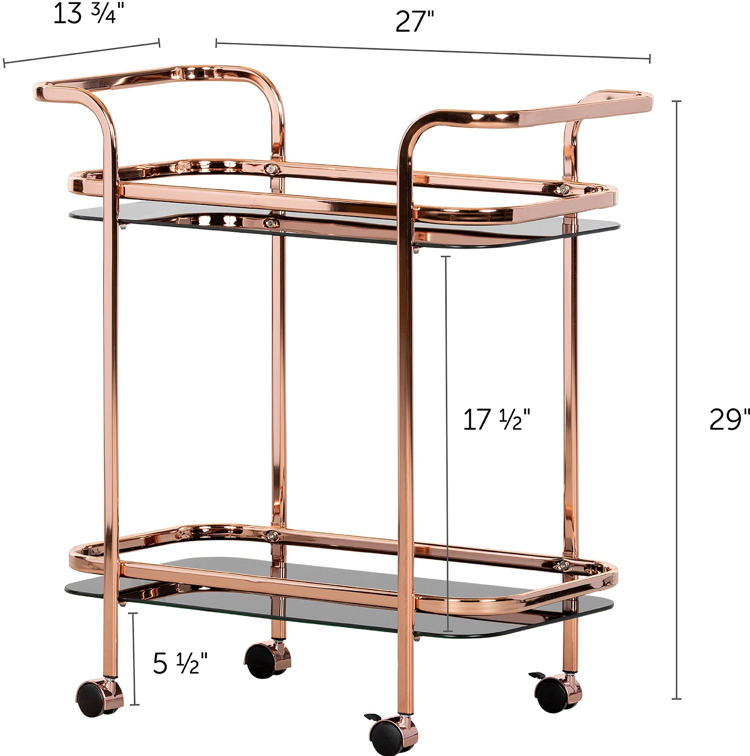 12878 Rose Gold Bar Cart- Maliza-6