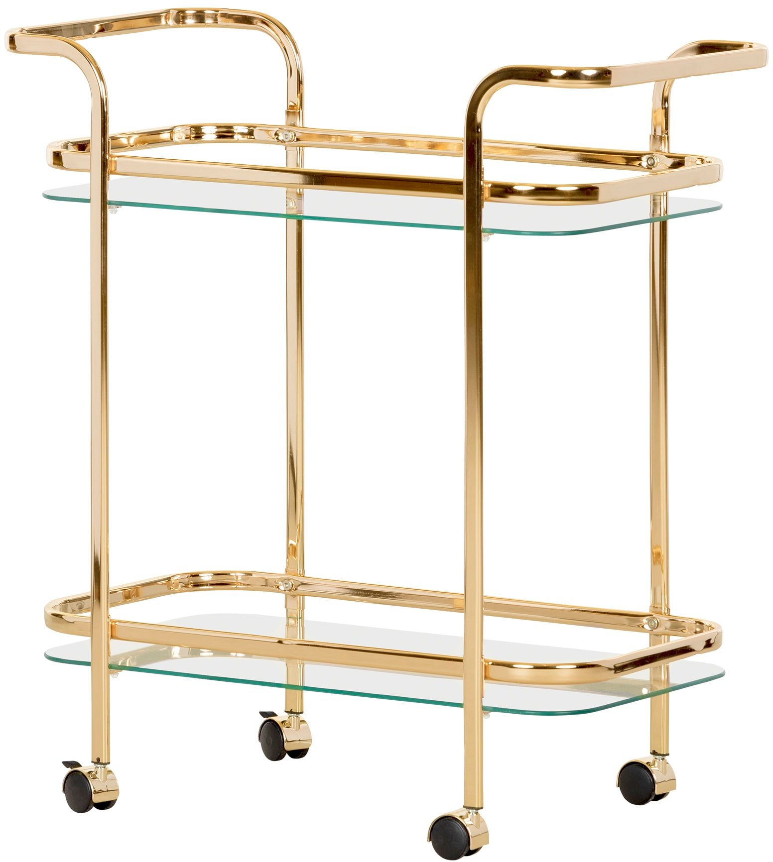 12879 Gold Glass Bar Cart- Maliza-1