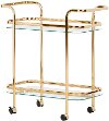 12879 Gold Glass Bar Cart- Maliza
