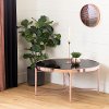 12880 Glam Rose Gold & Glass Coffee Table - Maliza