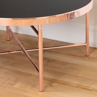 12880 Glam Rose Gold & Glass Coffee Table - Maliza-2