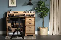 13120 Versa Oak Desk with Hutch