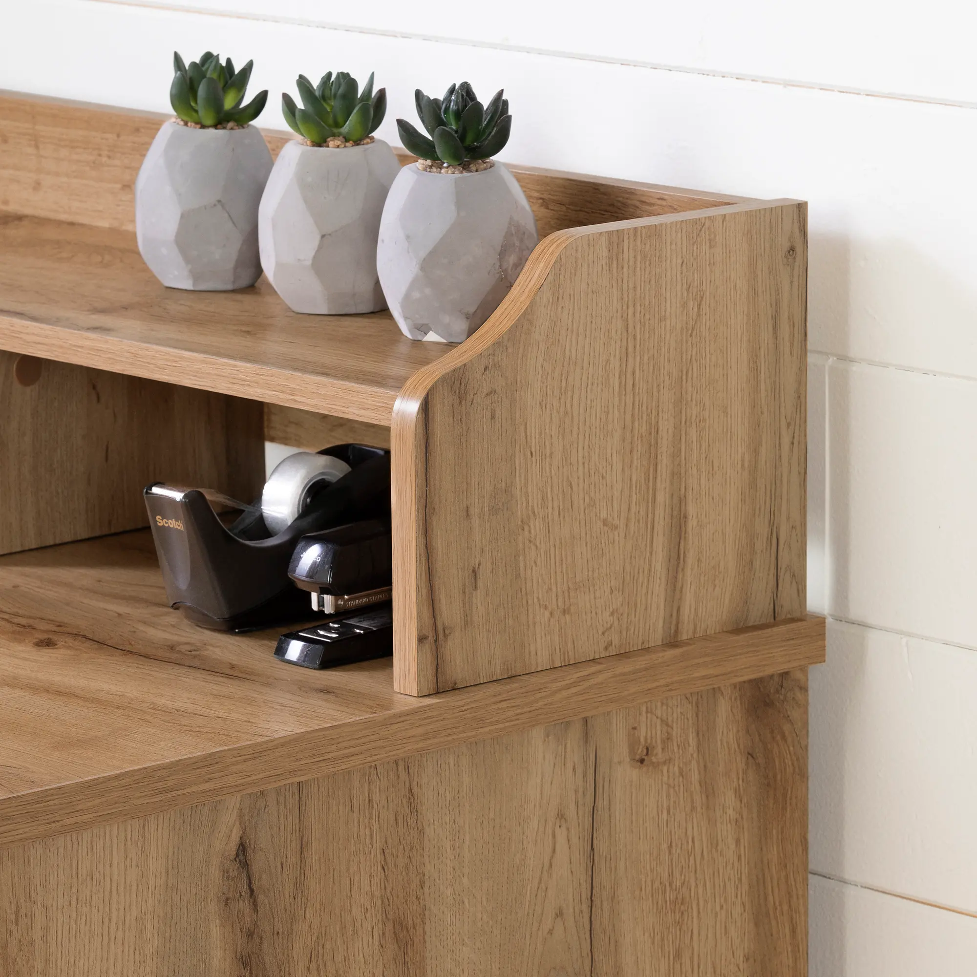 13120 Versa Oak Desk with Hutch-4