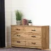 13122 Tassio Light Oak 6 Drawer Double Dresser