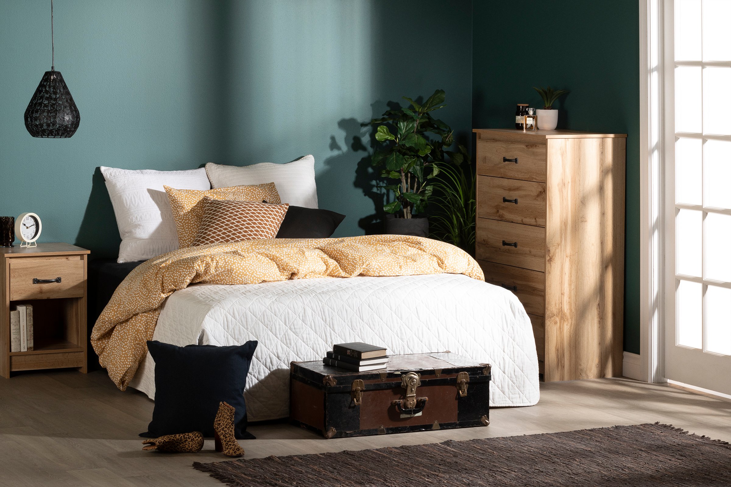 13124 Norkdi Oak 1 Drawer Nightstand- Tassio-4