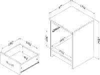 13124 Norkdi Oak 1 Drawer Nightstand- Tassio-8