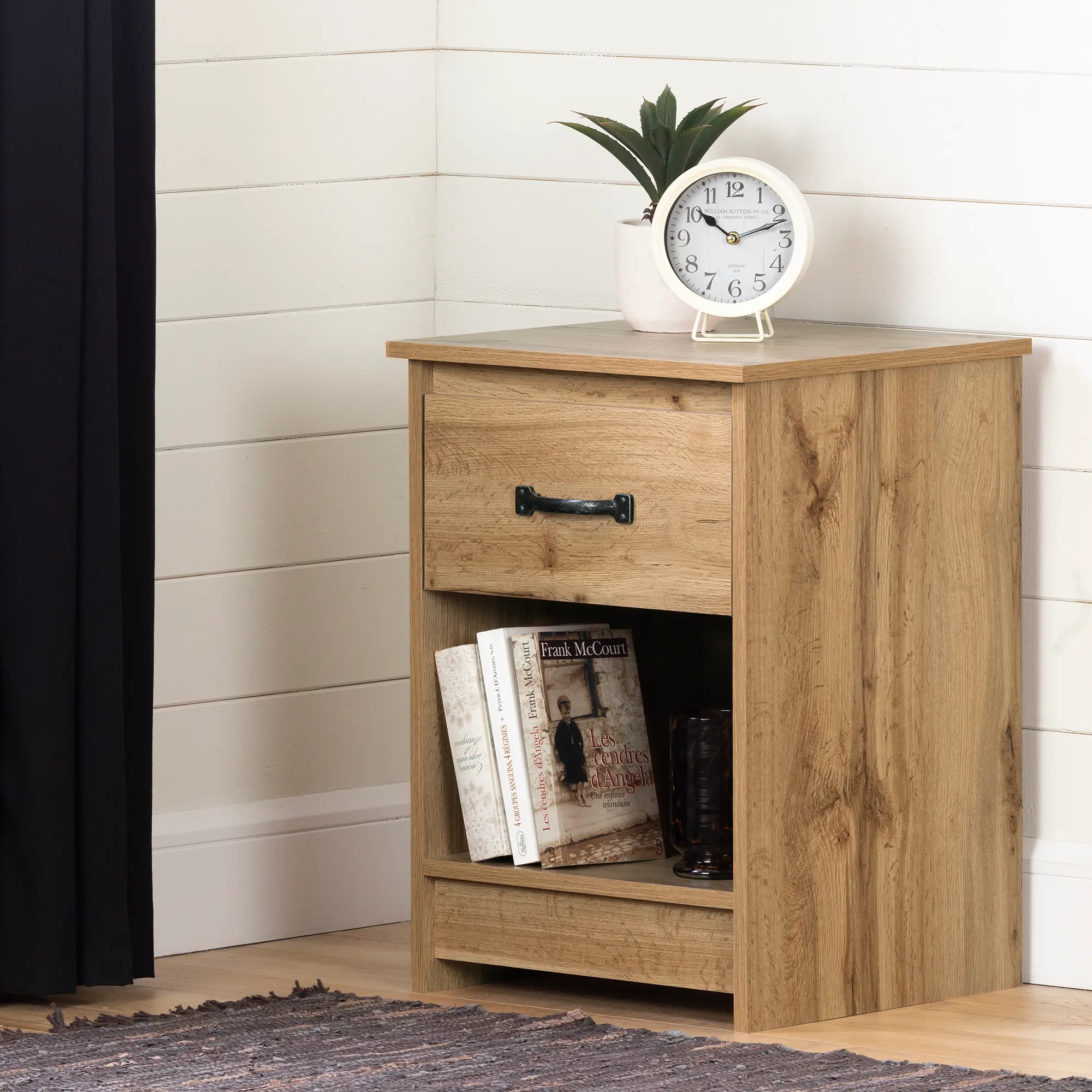 13124 Tassio Norkdi Oak 1 Drawer Nightstand-1