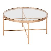 12881 Gold & Glass Coffee Table - Maliza-4
