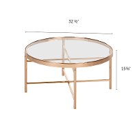 12881 Gold & Glass Coffee Table - Maliza-5