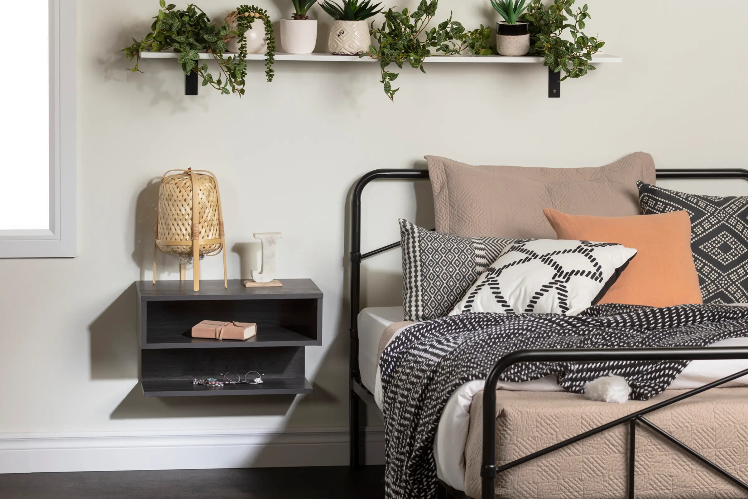 13245 Gray Oak Floating Nightstand- Sazena-1