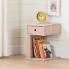 13060 Pink Wood 1-Drawer Nightstand- Sweedi