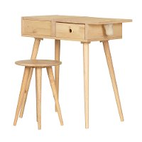 13043 Natural Wood Vanity With Table And Stool- Sweedi-8