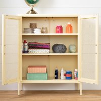 13077 Yellow 2-Door Accent Cabinet- Crea-2