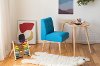 13041 Natural Wood And Blue Kids Table And Chair-Sweedi