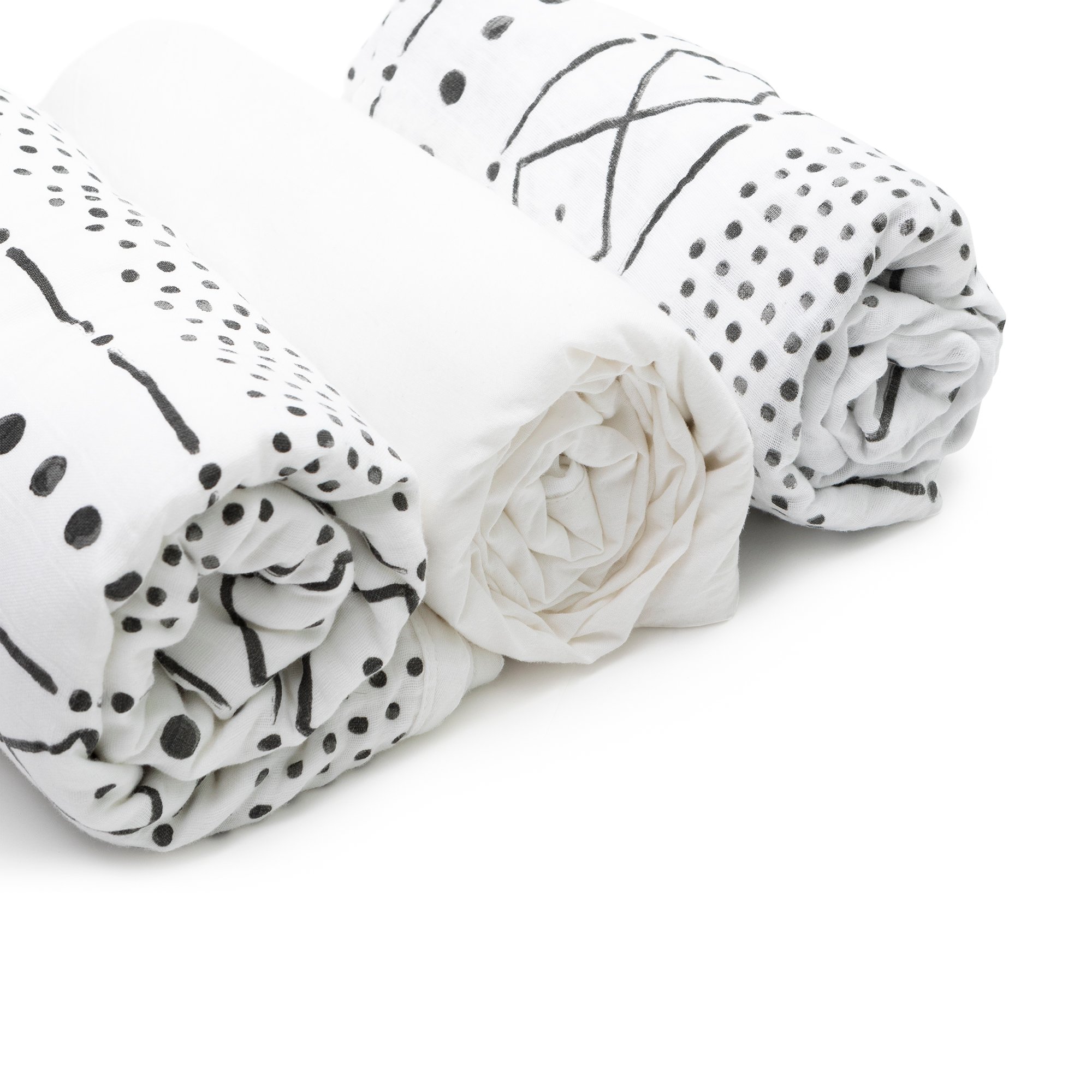12808 Dreamit Gray 3-Piece Muslin Crib Bedding Set-5