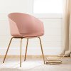 100400 Pink and Gold Chair with Metal Legs - Flam