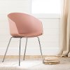 100401 Pink and Silver Chair with Metal Legs - Flam