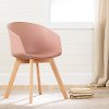 100402 Pink Chair With Wooden Legs