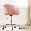 100403 Pink Swivel Chair With Metal Legs- Flam