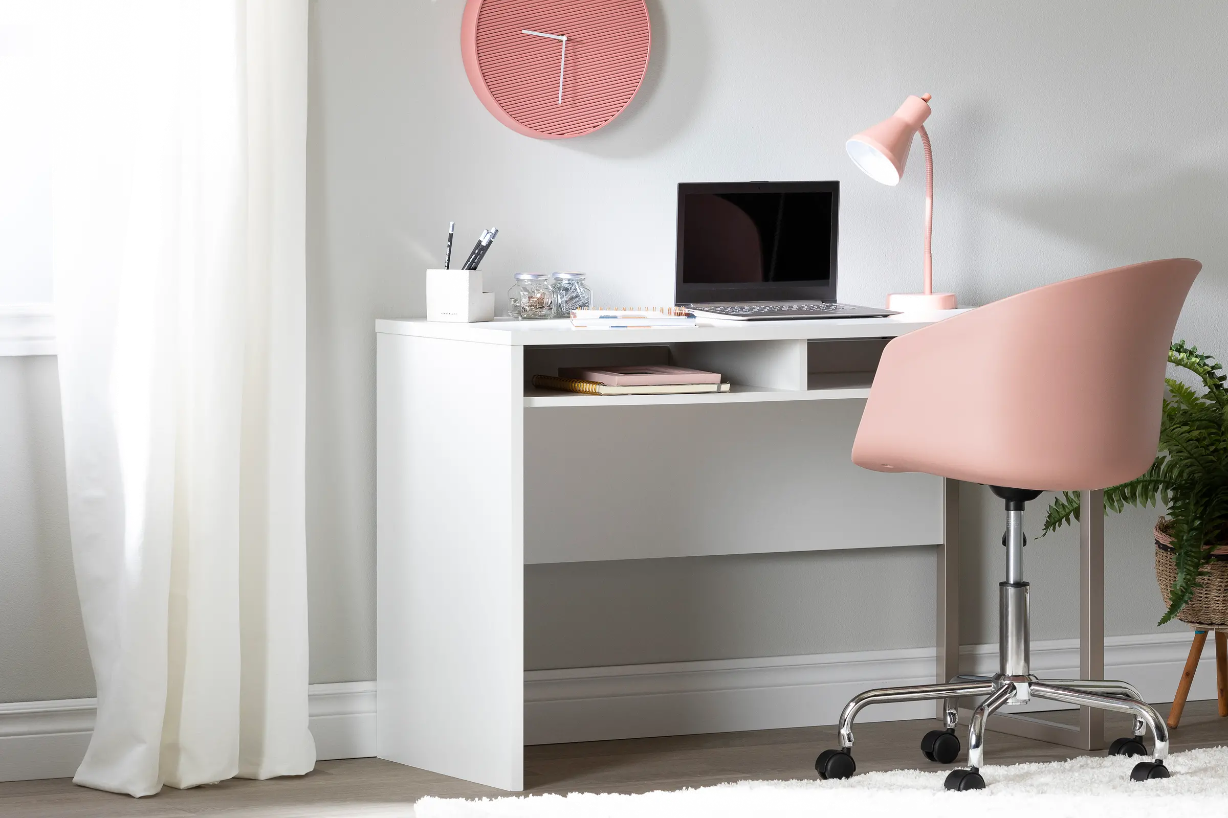 100403 Pink Swivel Office Chair - Flam-2
