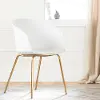 100404 Flam White Chair with Gold Metal Legs