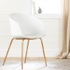100404 White And Gold Chair with Metal Legs- Flam