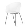 100405 White and Silver Chair With Metal Legs