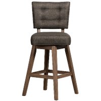 Contemporary Dark Brown 26 Inch Upholstered Swivel Bar Stool - Lanning