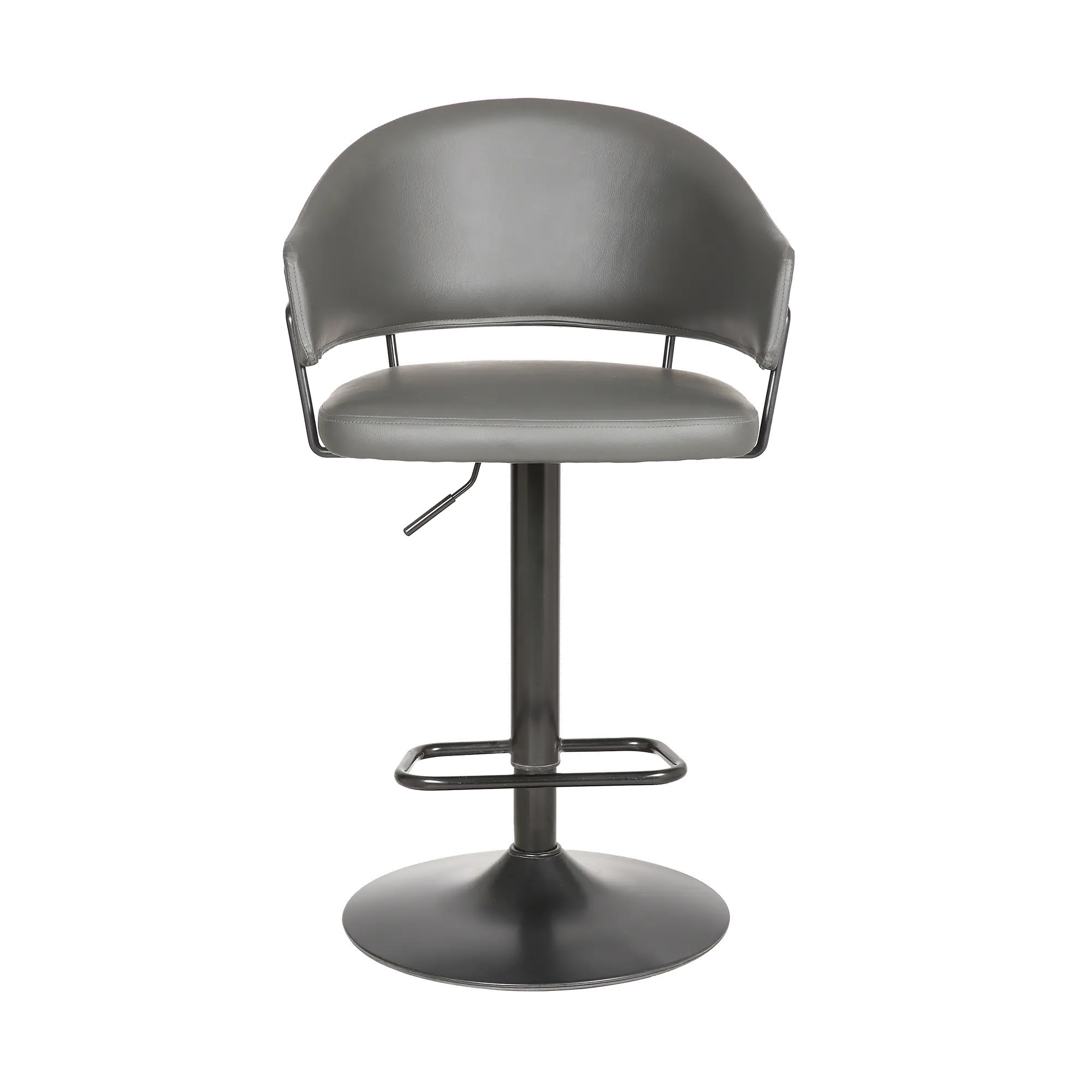 Brody Contemporary Gray Swivel Adjustable Bar Stool-1