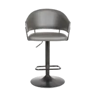 Brody Contemporary Gray Swivel Adjustable Bar Stool