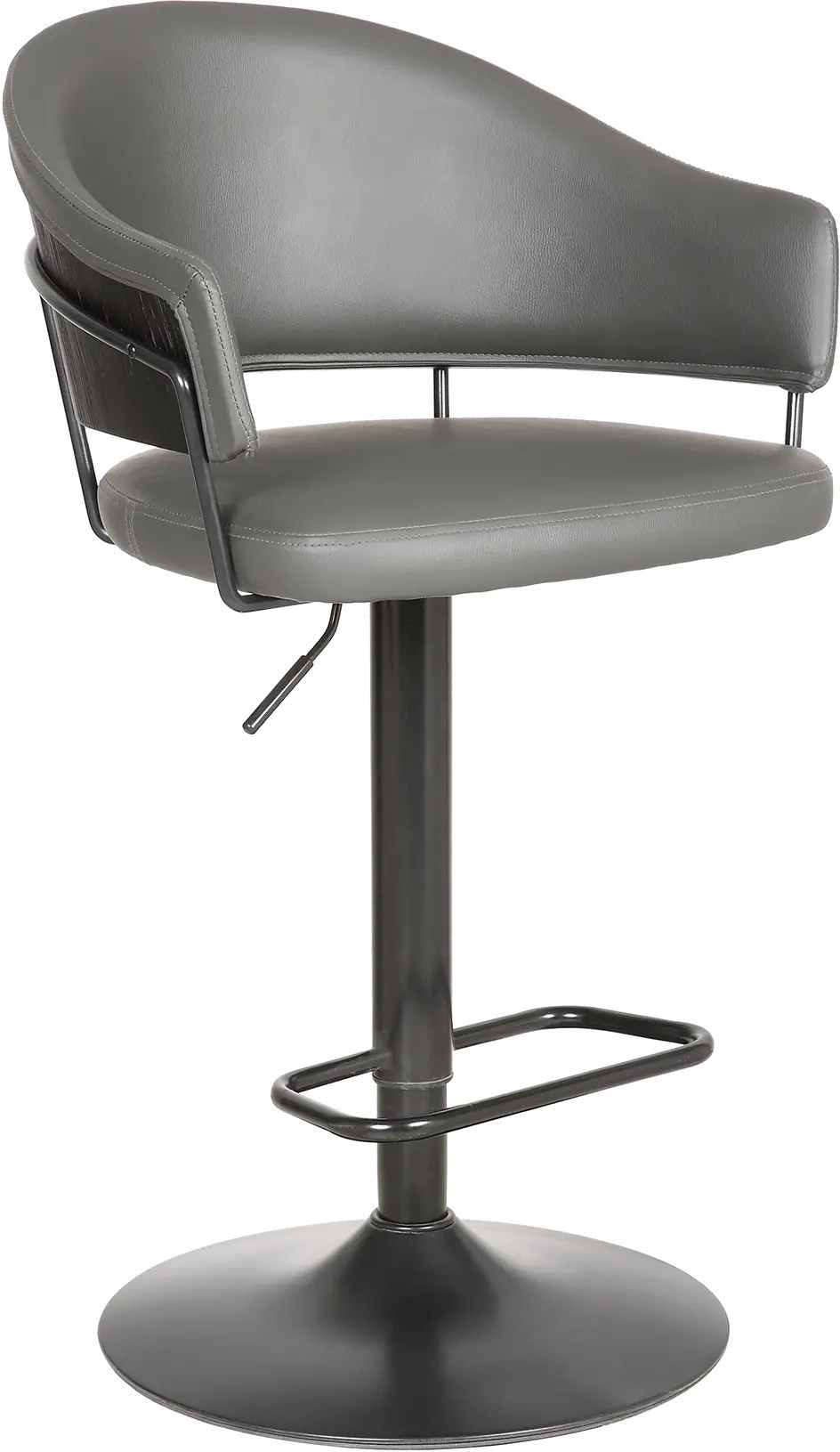 Brody Contemporary Gray Swivel Adjustable Bar Stool-2