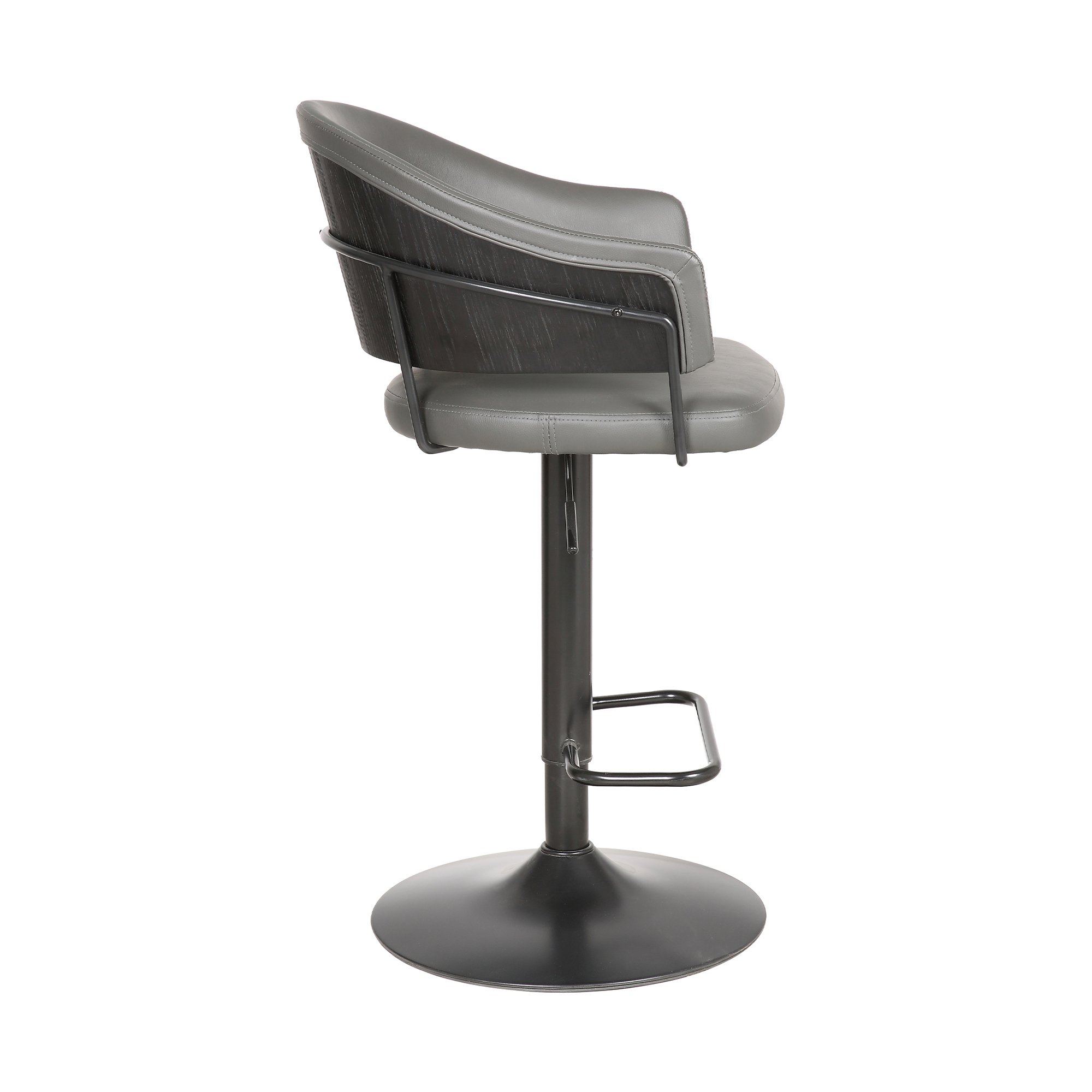 Brody Contemporary Gray Swivel Adjustable Bar Stool-4