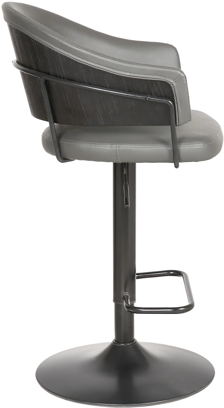 Brody Contemporary Gray Swivel Adjustable Bar Stool-4