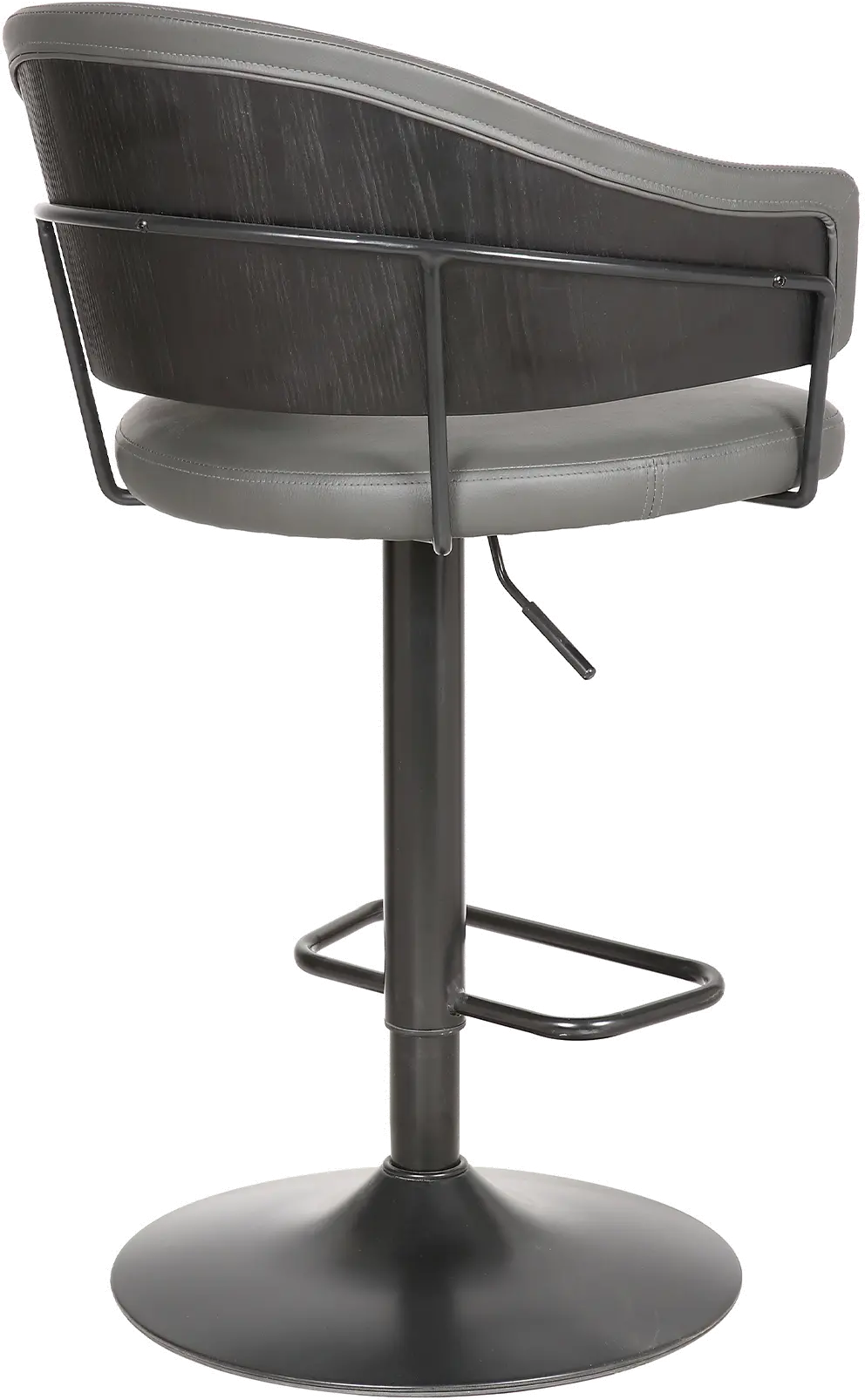 Brody Contemporary Gray Swivel Adjustable Bar Stool-5