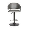 Contemporary Gray Swivel Adjustable Bar Stool - Brody