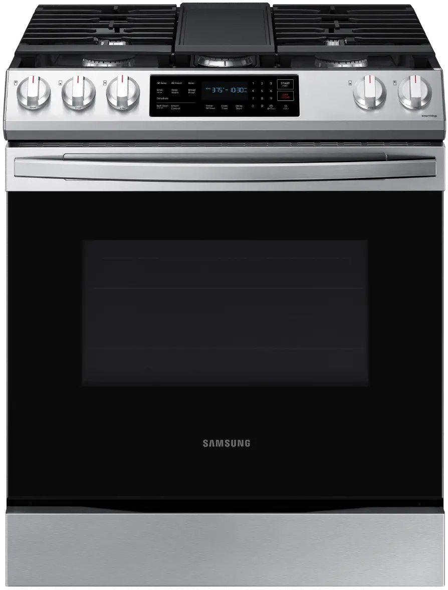 NX60T8311SS Samsung 30 Inch Slide In Gas Range - 6 cu. ft. Fingerprint Resistant Stainless Steel-1