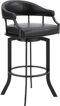 Contemporary Black 26 Inch Swivel Bar Stool - Edy